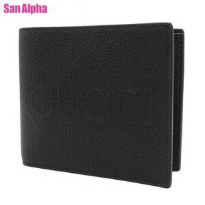 Gucci Bifold Wallet Crocodile LOGO Leather Black Line